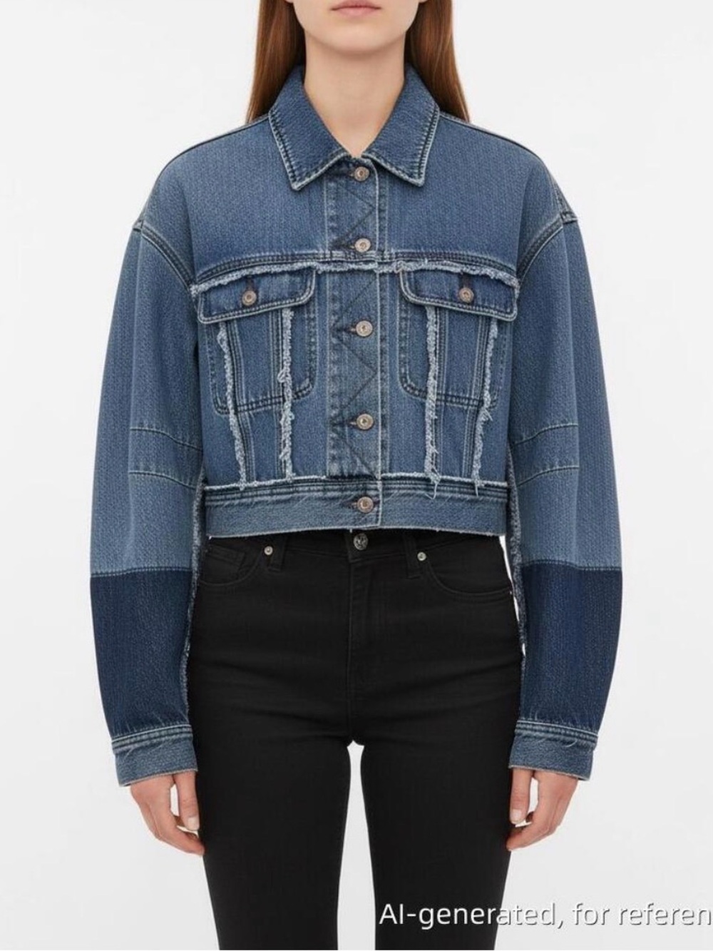 Acne Studios Raw Edge Cropped Denim Jacket